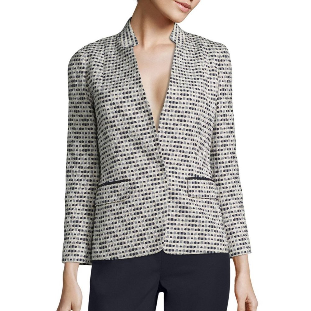Lafayette 148 Inverted Collar Textured Blazer Jacket Office Work Business Casual - Picture 10 of 10
